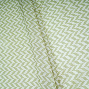 Cream With Green Abstract Print Muslin Fabric GTS-30939 - TradeUNO