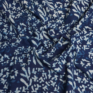 Indigo with White Dabu Print Cotton Fabric DH-29457 - TradeUNO