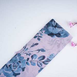 Light Grey Floral Print Organza Fabric MT-30682 - TradeUNO