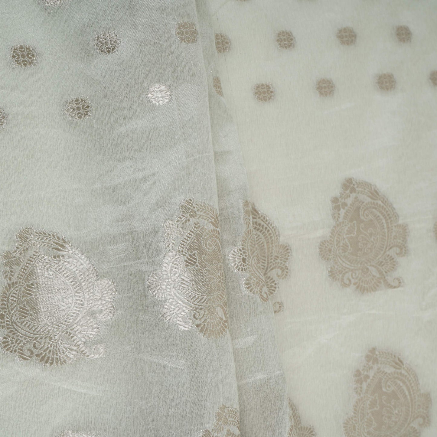 Silver Buta Jacquard Tissue Silk SE-32863
