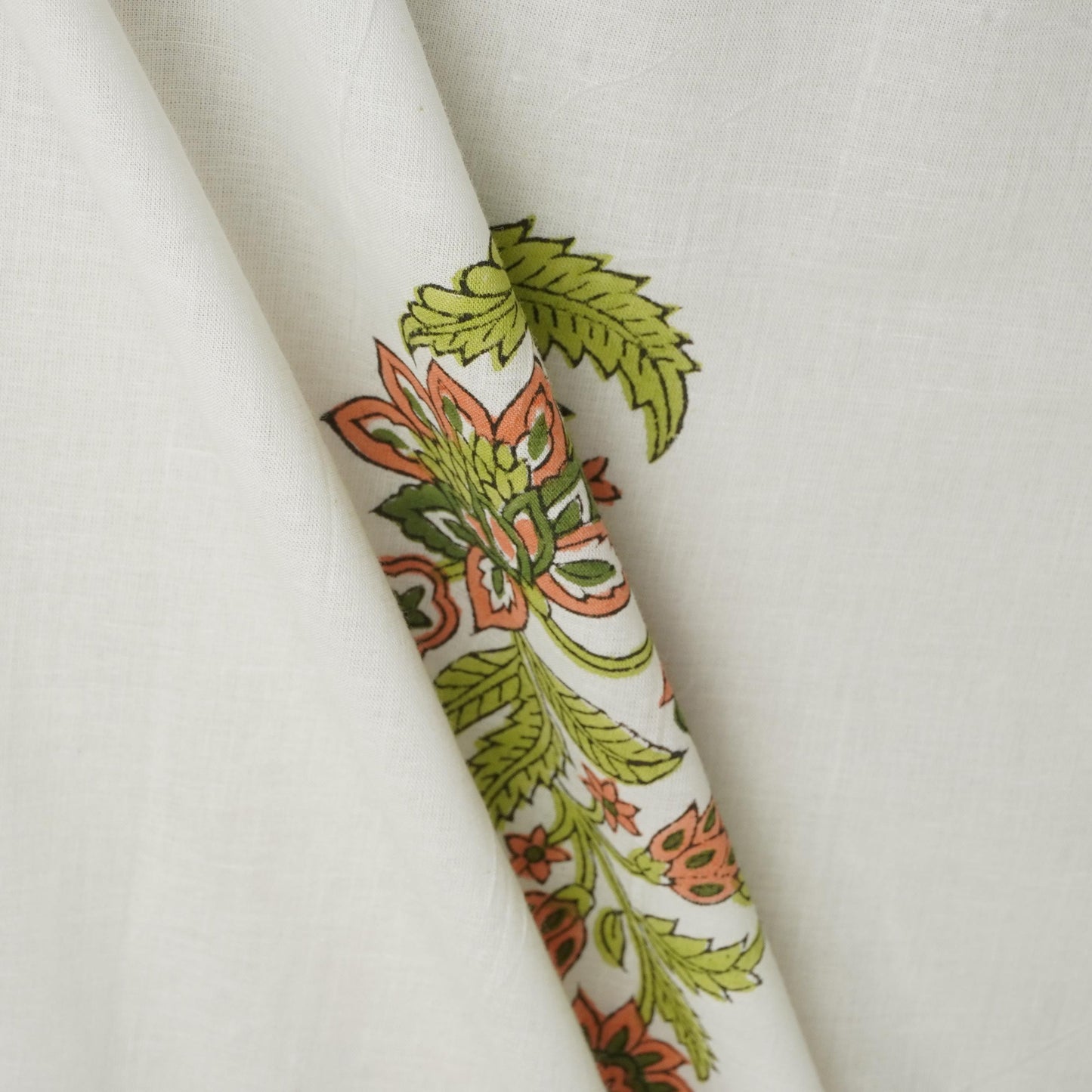 Green Handblock Print Cotton Fabric DH-29433