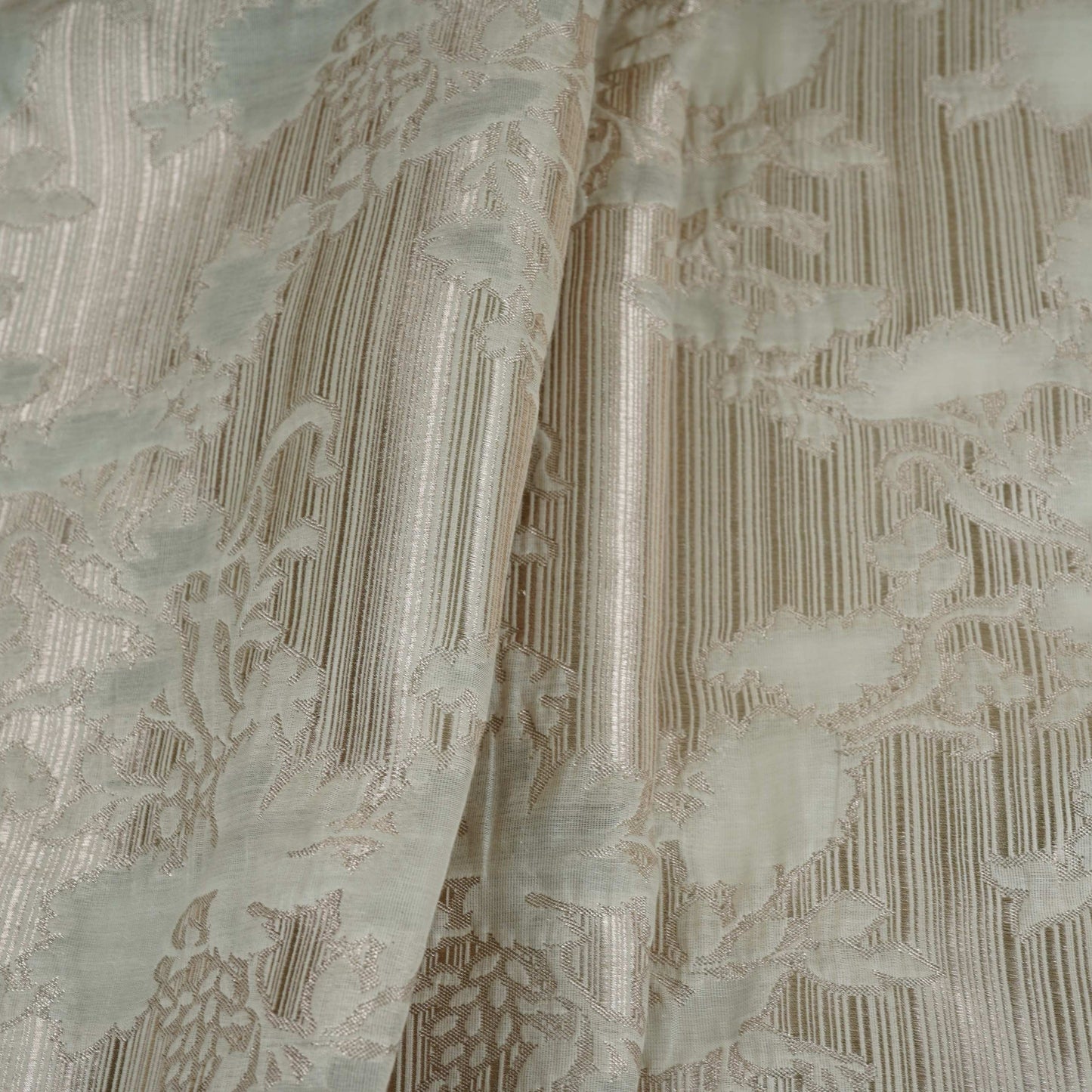 Off White Floral Jacquard Pure Chiniya Silk SE-32860