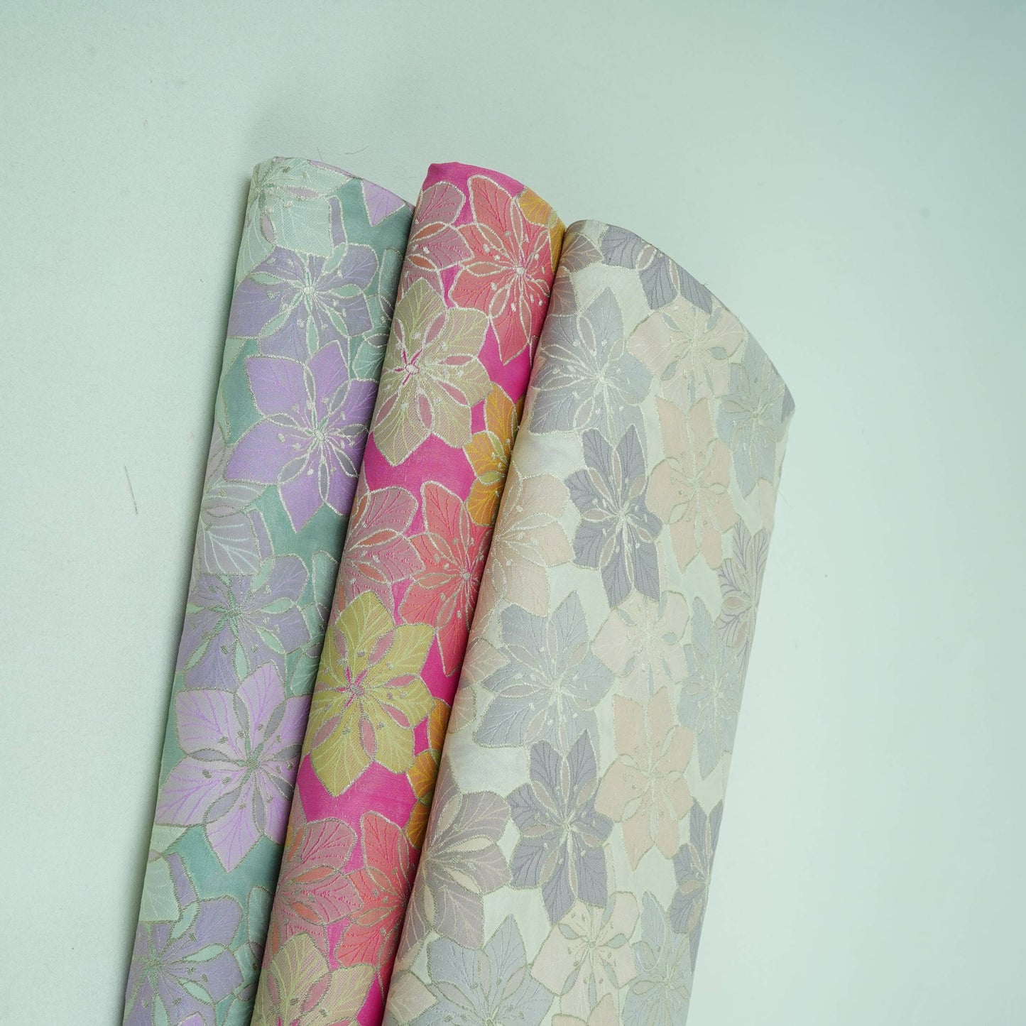 Cream Multi Rangkaat Weave Brocade Fabric HMSS-32724