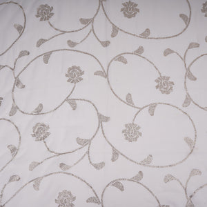 White Dyeable Swarovski embroidery Georgette Fabric SU-31035 - TradeUNO