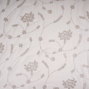 White Dyeable Swarovski embroidery Georgette Fabric SU-31034 - TradeUNO