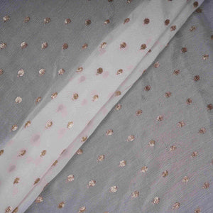 White Buti Dyeable Chinnon Fabric STF-30655 - TradeUNO