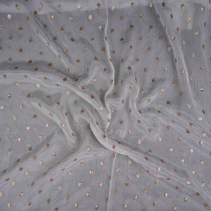 White Buti Dyeable Chinnon Fabric STF-30655 - TradeUNO