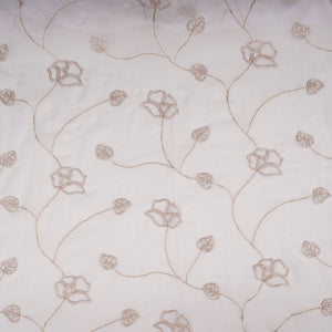 White Dyeable Swarovski embroidery Georgette Fabric SU-31032 - TradeUNO
