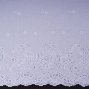 White Dyeable Floral Embroidery Cotton Fabric MJF-30602 - TradeUNO
