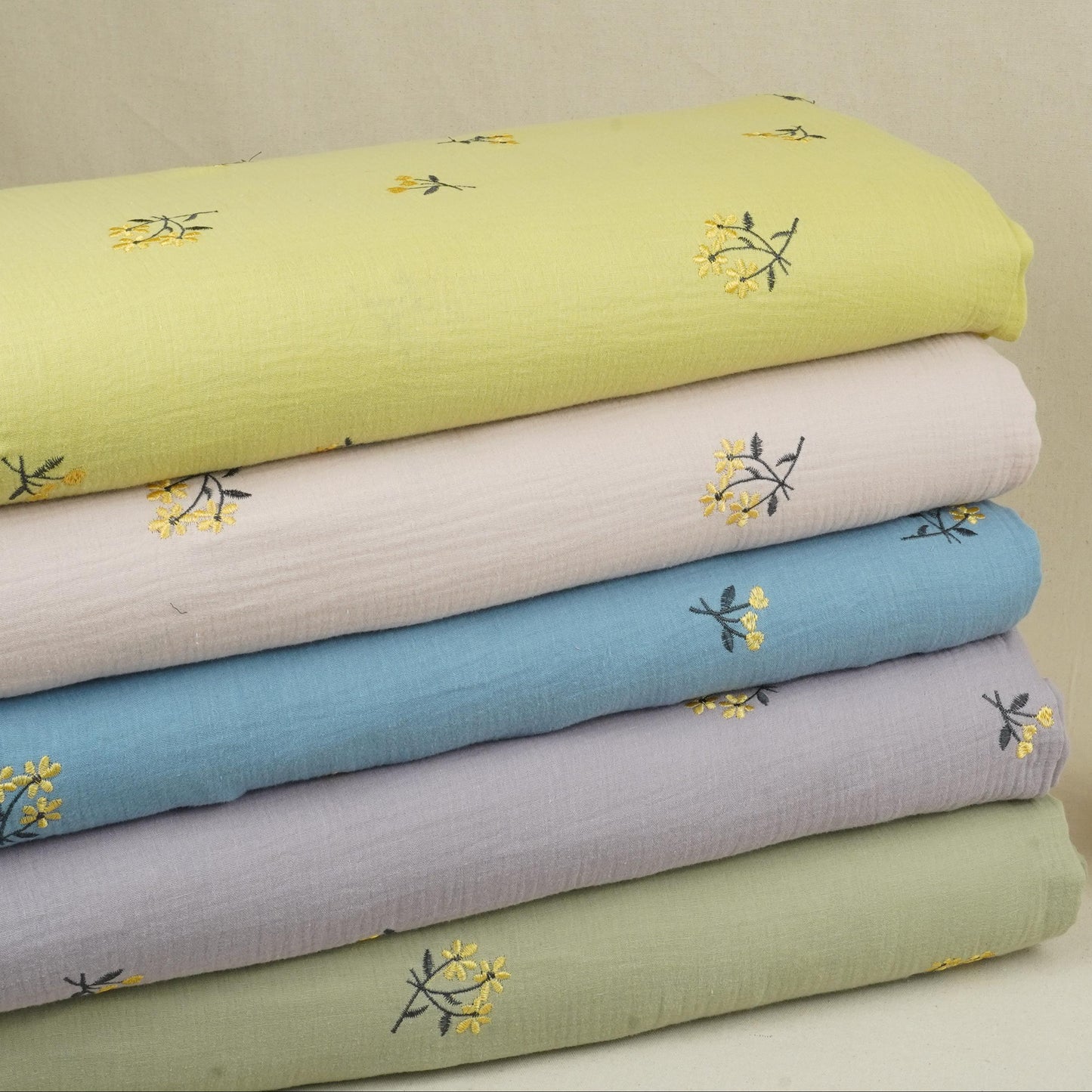 Aqua Blue Hand embroidery Double Cotton PDM-29464