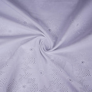 White Dyeable Floral Embroidery Cotton Schiffli Fabric MJF-30601 - TradeUNO