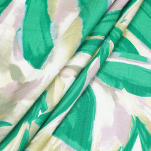 Green With Multicolor Abstract Print Viscose Linen PDM-29476 - TradeUNO