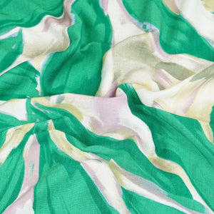 Green With Multicolor Abstract Print Viscose Linen PDM-29476 - TradeUNO