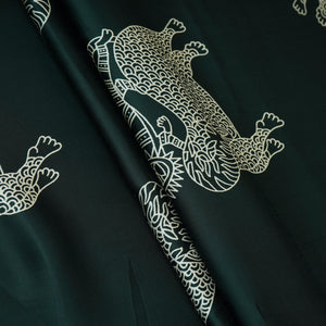 Dark Green Gond art Print Modal Satin SN-29516 - TradeUNO