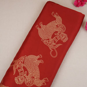 Red Gond art Print Modal Satin SN-29515 - TradeUNO