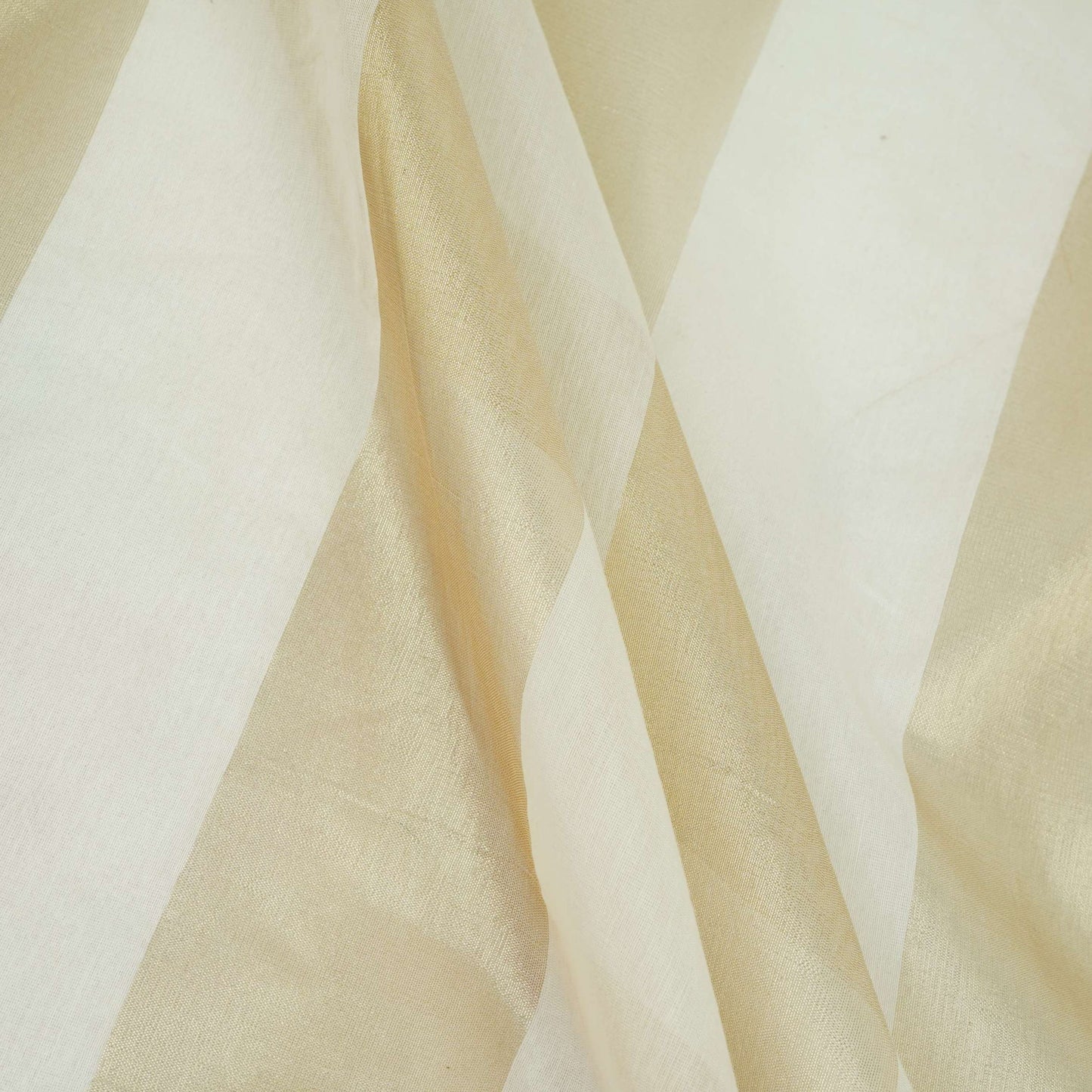White Dyeable Golden Stripes Tissue Fabric AC-32448