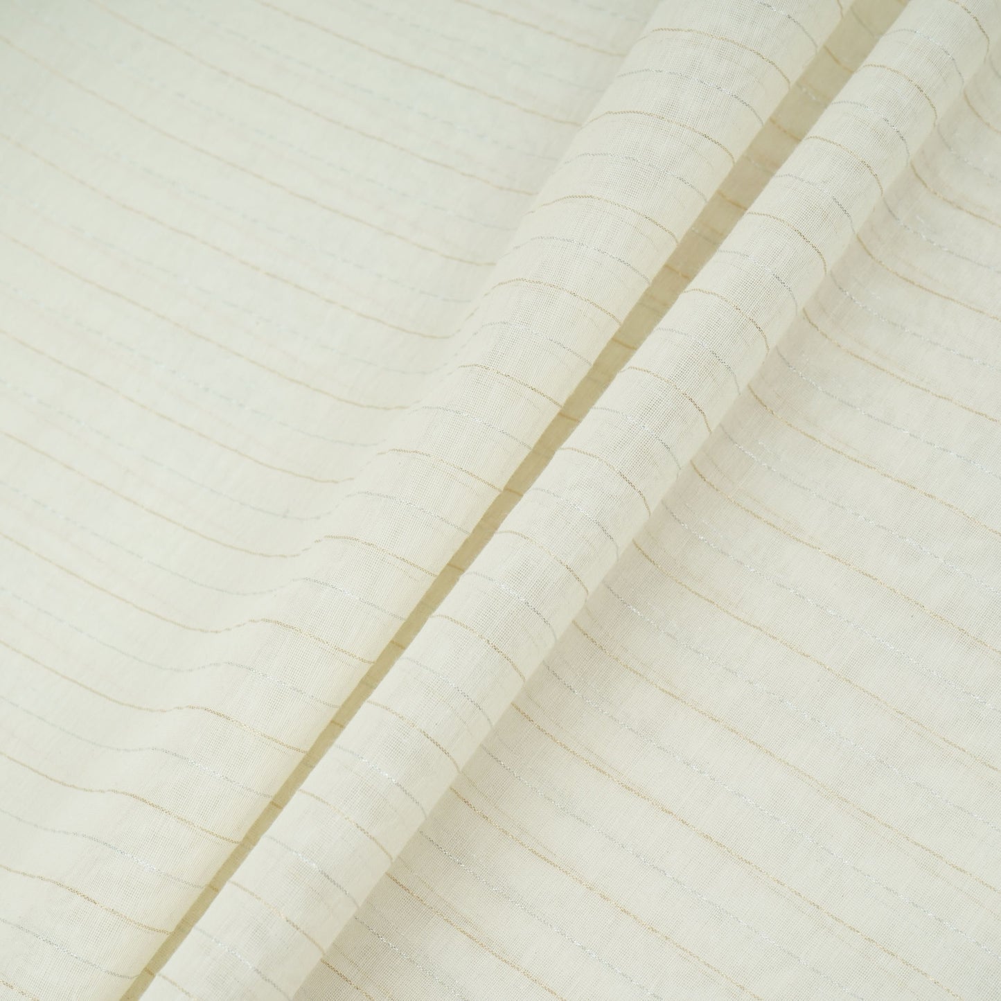 Off White Dyeable Silver Stripes Tissue Fabric AC-32446