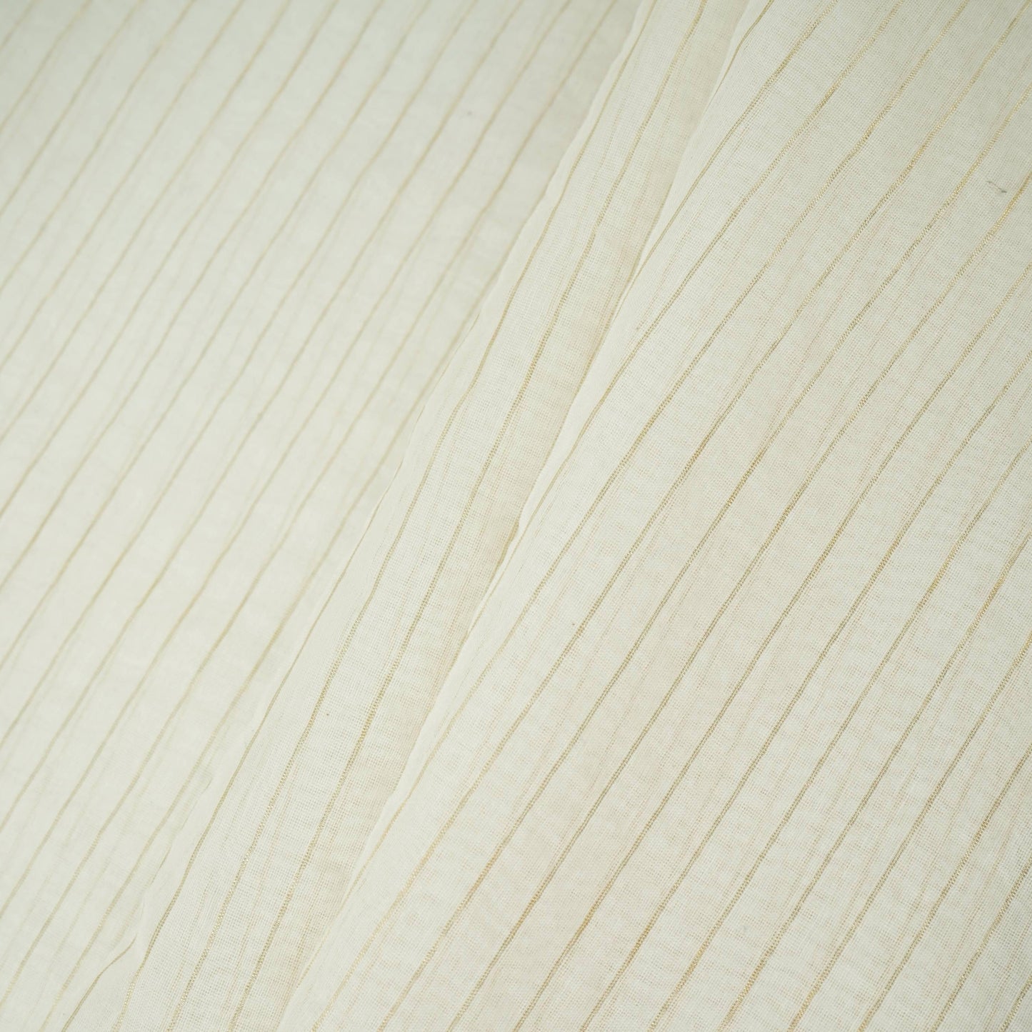 Off White Dyeable Silver Stripes Tissue Fabric AC-32449