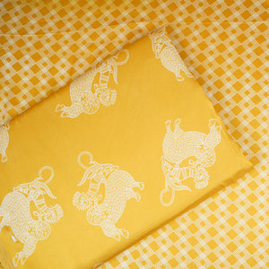 Yellow Geomatrical Print Modal Satin SN-29514 - TradeUNO