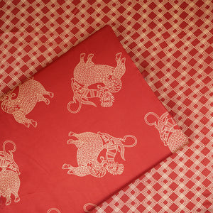 Red Gond art Print Modal Satin SN-29515 - TradeUNO