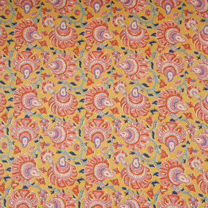 Yellow floral print Cotton Fabric AFI-29559 - TradeUNO