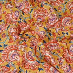 Yellow floral print Cotton Fabric AFI-29559 - TradeUNO
