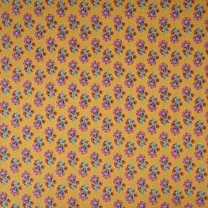 Mustard Yellow Floral Print Cotton Fabric AFI-29561 - TradeUNO