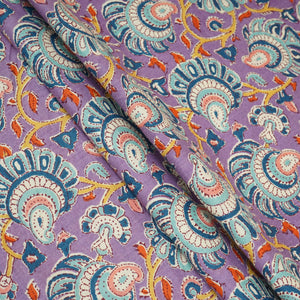 Purple Floral Print Cotton Fabric AFI-29553 - TradeUNO