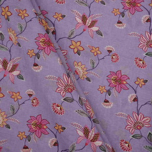 Lilac floral print Pure Linen Fabric GTS-31336 - TradeUNO