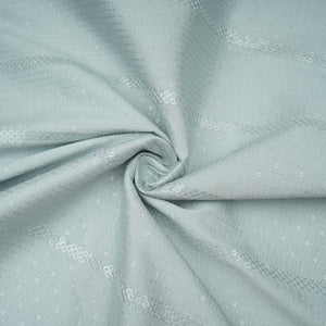 Powder Blue Thread Sequins Embroidery Russian Silk Fabric 19531