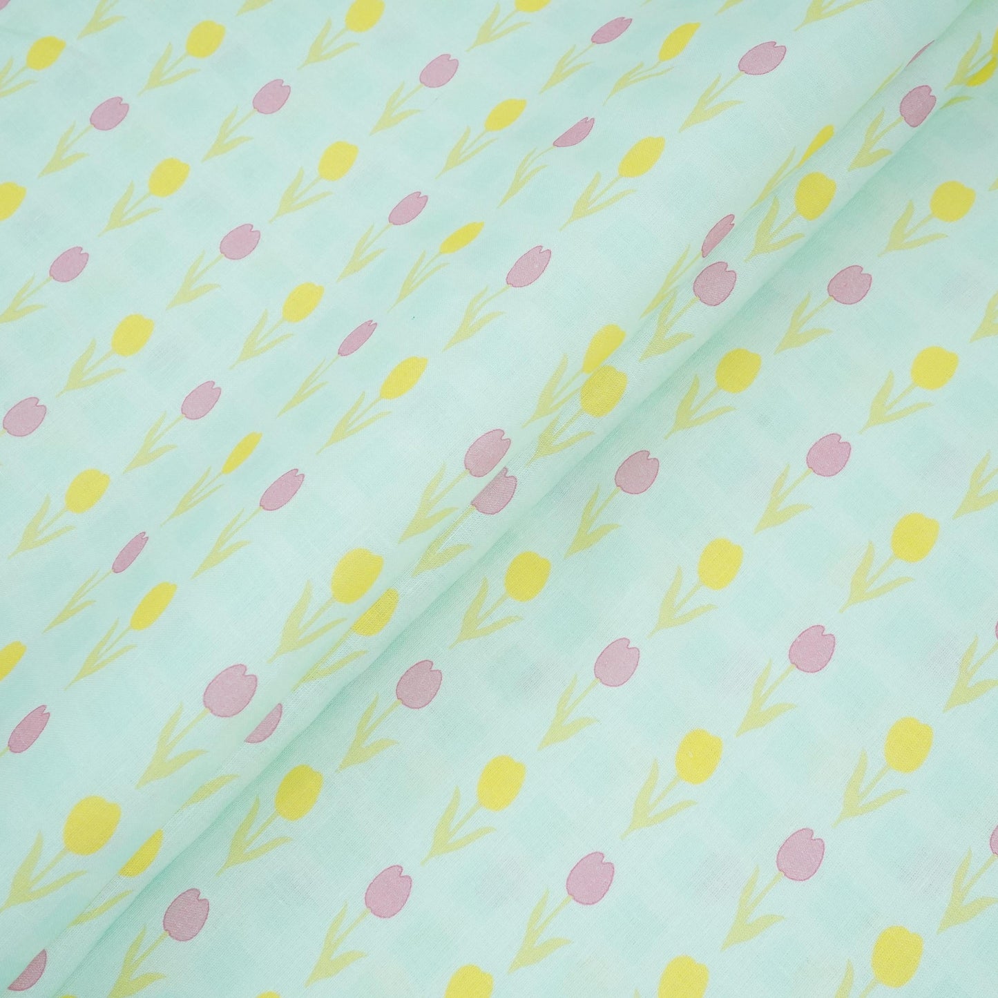 Sage Green floral print 40s Pure Linen Fabric VF-31353