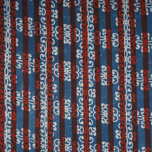 Blue & Red Dabu Print Cotton Fabric NC-29657 - TradeUNO