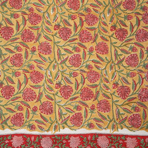 Mustard Floral Print Cotton Fabric AFI-29603 - TradeUNO