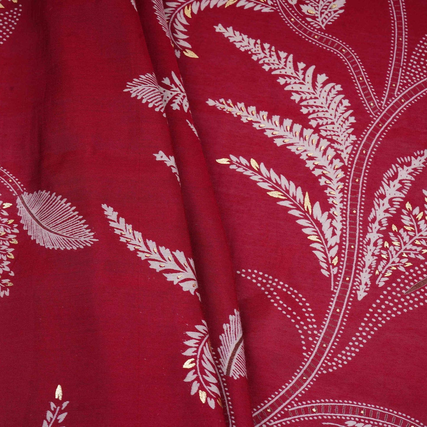 Red Foil floral print Eri Cotton Fabric MTFG-31064