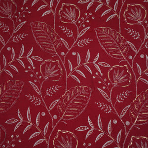 Red Foil floral print Eri Cotton Fabric MTFG-31065 - TradeUNO