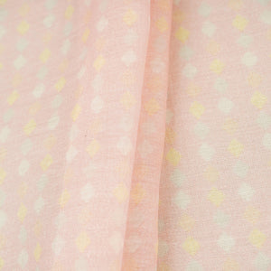 Pink Geomatrical Print Mul Chanderi Fabric SNA-29633 - TradeUNO