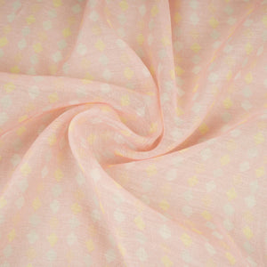 Pink Geomatrical Print Mul Chanderi Fabric SNA-29633 - TradeUNO