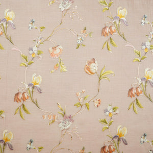 Pink fine floral embroidery Mul Chanderi Fabric SNA-29632 - TradeUNO