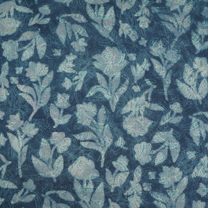 Blue with Multicolor Dabu Print Cotton Fabric NC-29663 - TradeUNO