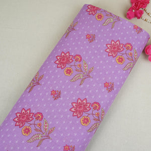 Pink Floral Print Cotton Fabric AFI-29532 - TradeUNO