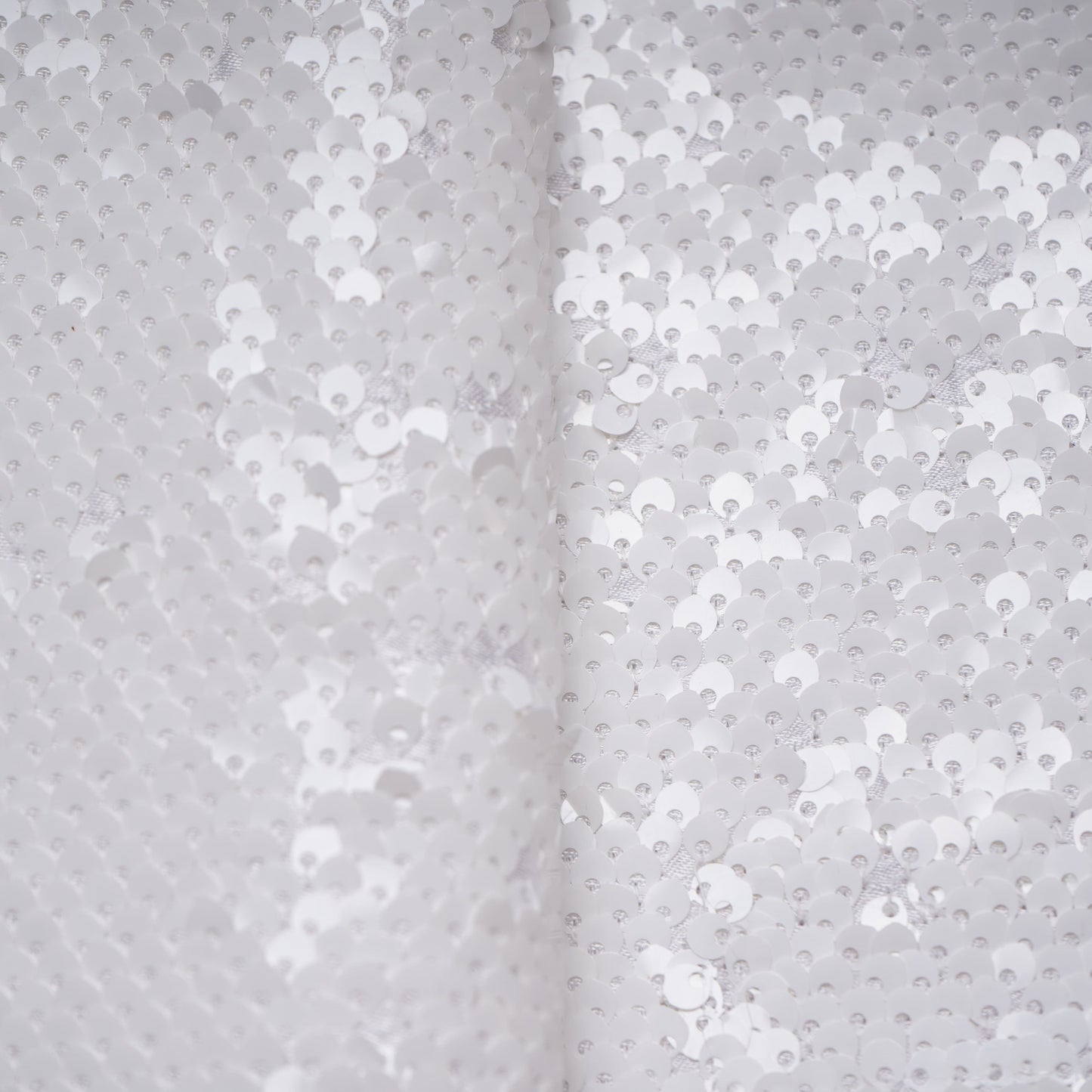 White sequins Embroidery Satin Fabric 21097