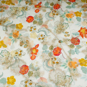Off White floral print with jacquard Organza Fabric MT-31171 - TradeUNO