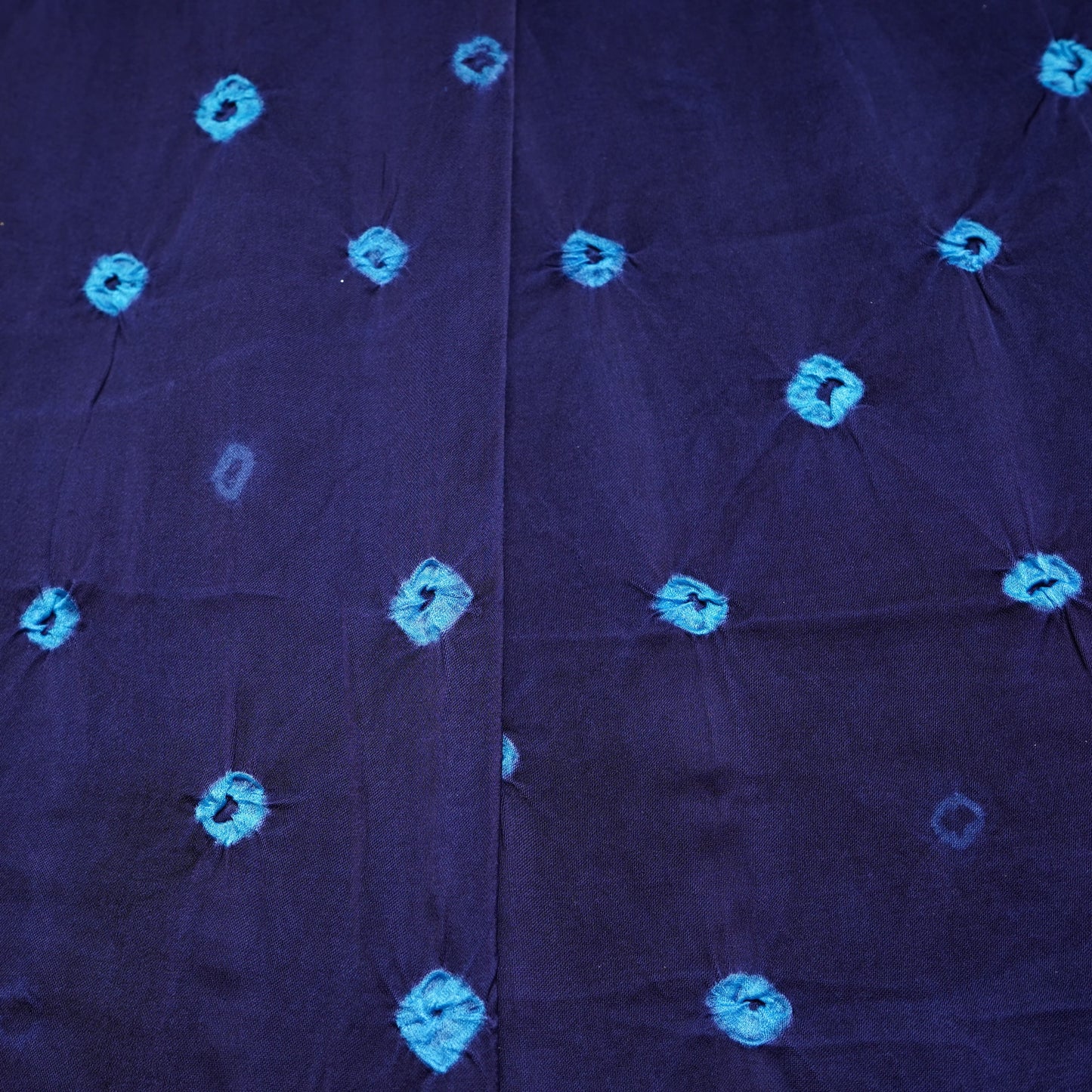 Navy Blue Bandhani Print Bemberg Silk Fabric 21269