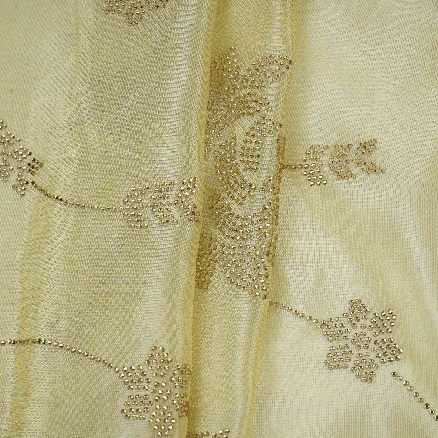 Golden Dyeable Swarovski embroidery Tissue Jari Fabric SU-31037 - TradeUNO