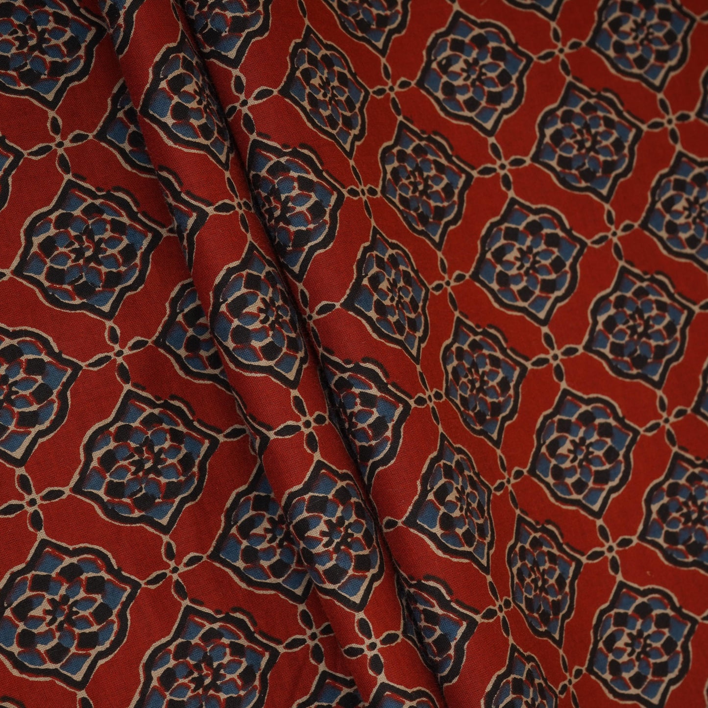 Red Ajrakh Print Cotton Fabric AFI-29570
