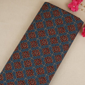Blue Ajrakh Print Cotton Fabric AFI-29569 - TradeUNO