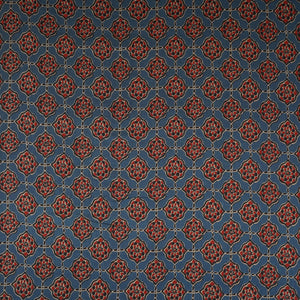Blue Ajrakh Print Cotton Fabric AFI-29569 - TradeUNO