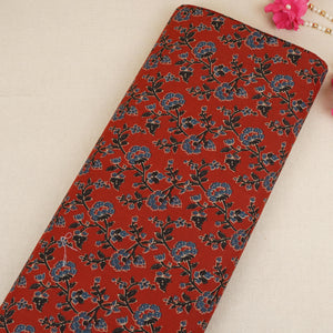 Maroon Floral Print Cotton Fabric AFI-29576 - TradeUNO