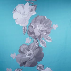 Sea Green floral print Modal Silk Fabric MTF-31494 - TradeUNO