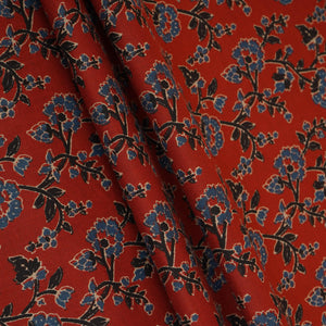 Maroon Floral Print Cotton Fabric AFI-29576 - TradeUNO